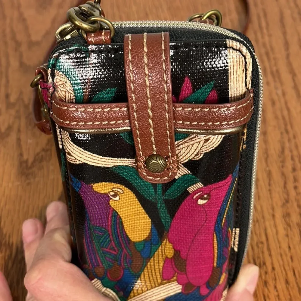 Sakroots Crossbody zip-up Wallet wristlet